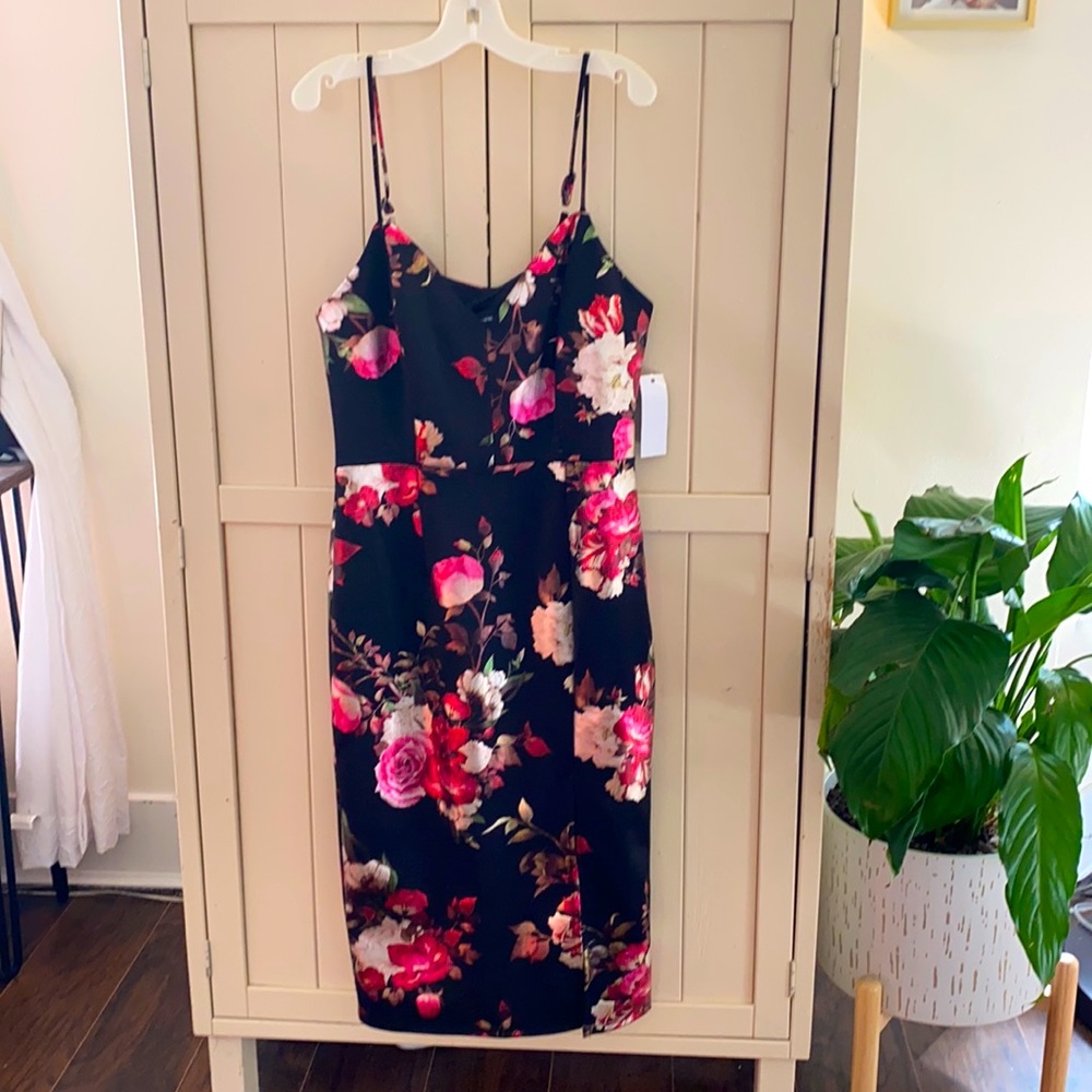 Sweet Storm Black Flower Dress